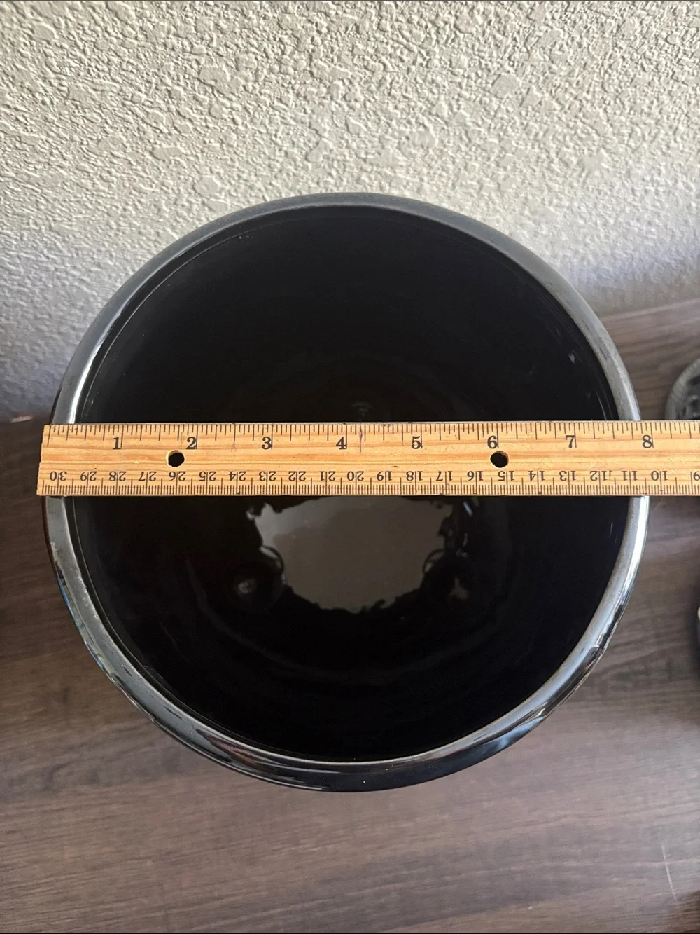 Glossy Black Ceramic Cauldron Planter